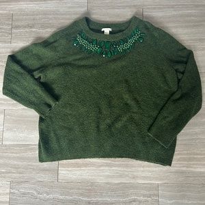 Green Sweater with Stones